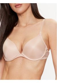 Hunkemöller Biustonosz push-up Transparent Back 131537 Beżowy. Kolor: beżowy. Materiał: syntetyk. Rodzaj stanika: push-up