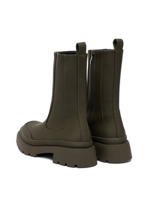 DeeZee Botki 13096-10 Khaki. Kolor: brązowy. Materiał: materiał, syntetyk, skóra