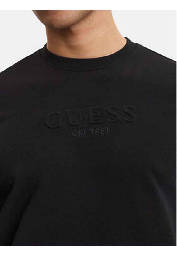 Guess Bluza M6GQ07 K3045 Czarny Regular Fit. Kolor: czarny. Materiał: syntetyk, bawełna