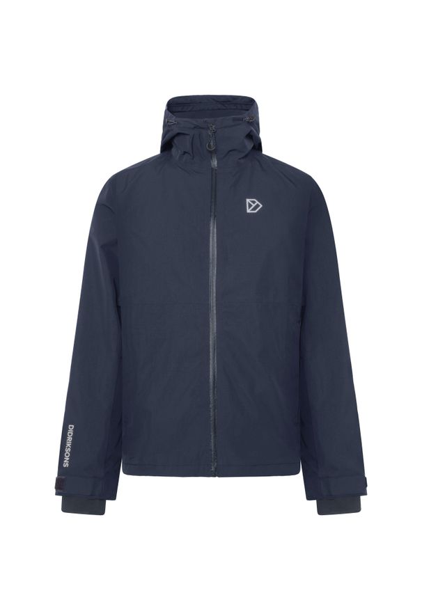 Kurtka z kapturem Didriksons Trien. Typ kołnierza: kaptur. Kolor: niebieski. Materiał: puch. Sport: turystyka piesza