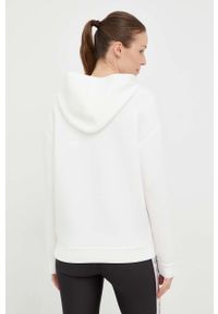 Guess bluza damska kolor biały z kapturem z aplikacją. Typ kołnierza: kaptur. Kolor: biały. Materiał: materiał, dzianina, wiskoza. Wzór: aplikacja #5