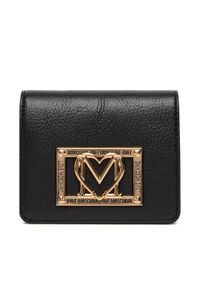Love Moschino - LOVE MOSCHINO Mały Portfel Damski JC5604PP1NLI0000 Czarny. Kolor: czarny. Materiał: skóra