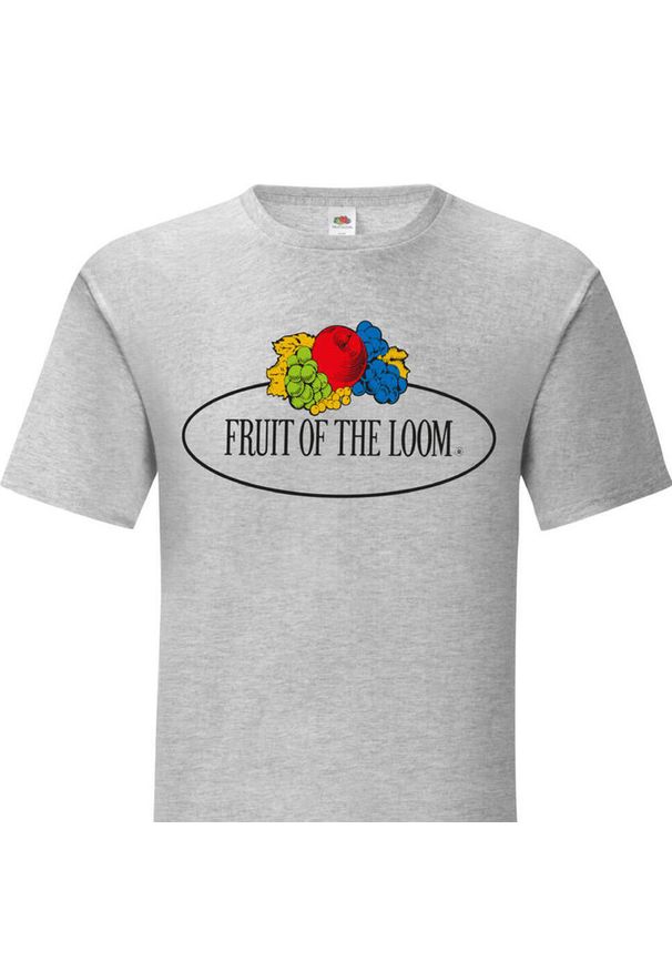 FRUIT OF THE LOOM - Męska Koszulka Z Logo W Stylu Vintage. Kolor: szary
