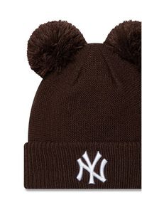 New Era Czapka New York Yankees Double Pom Knit Beanie 60580773 Brązowy. Kolor: brązowy. Materiał: akryl, materiał #5