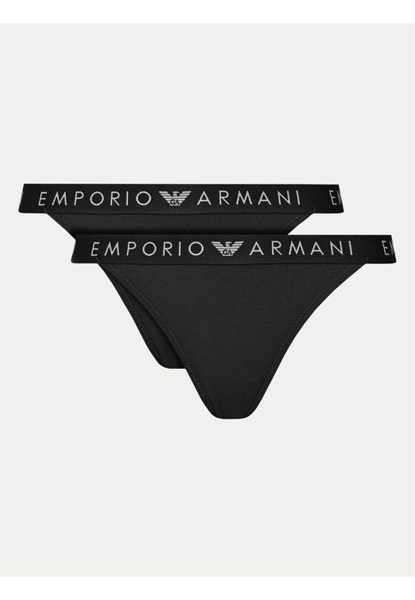 Emporio Armani Underwear Komplet 2 par stringów 164522 4F227 00020 Czarny. Kolor: czarny. Materiał: bawełna