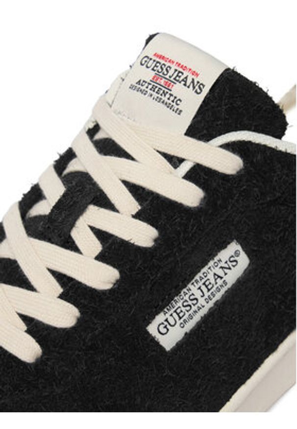 Guess Jeans Sneakersy EO-LUNARI-02 WE Czarny. Kolor: czarny. Materiał: skóra, zamsz