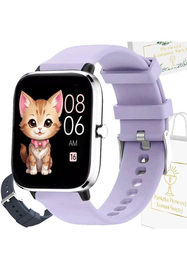 Zegarek Komunijny SMARTWATCH Rubicon RNCE79 rozmowy / fiolet + granat. Rodzaj zegarka: smartwatch