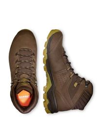 Buty trekkingowe męskie Mammut Mercury Iv Mid Gtx. Wysokość cholewki: za kostkę. Zapięcie: sznurówki. Kolor: brązowy. Materiał: skóra, tkanina. Szerokość cholewki: normalna