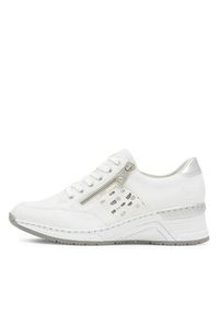 Rieker Sneakersy N4322-80 Biały. Kolor: biały. Materiał: skóra #6