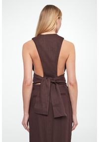 Elisabetta Franchi - Kamizelka damska lniana ELISABETTA FRANCHI. Materiał: len