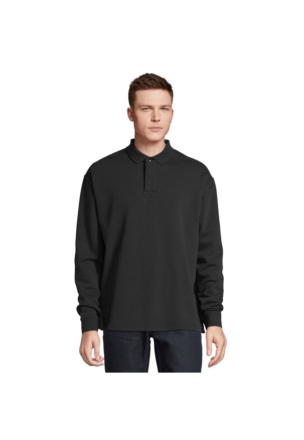 SOL'S - Bluza Polo Dla Dorosłych Unisex Heritage Neck. Okazja: na co dzień. Typ kołnierza: polo. Kolor: czarny. Styl: casual