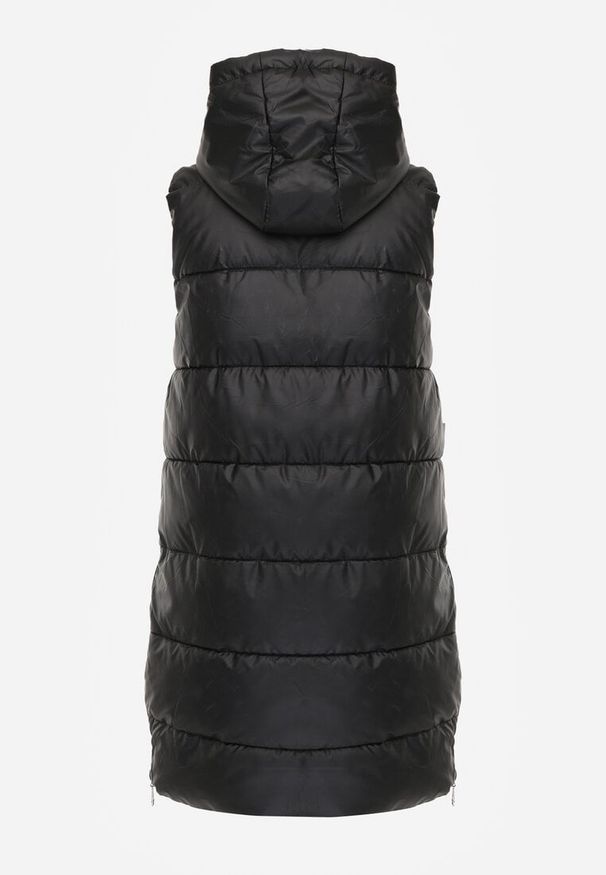 Renee - Czarna Długa Kamizelka z Pikowaniem i Obustronnym Suwakiem Wetessa. Kolor: czarny. Długość: długie