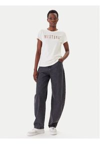 Mustang T-Shirt Loa 1016146 Écru Slim Fit. Materiał: bawełna #5