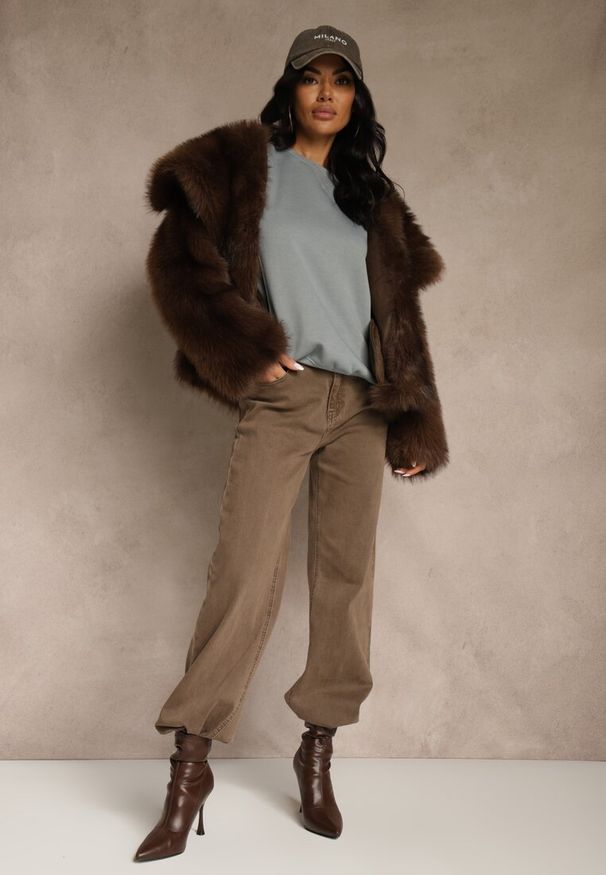 Renee - Szara Bluza z Bawełną i Przeszyciami przy Dekolcie Fezanna. Okazja: na co dzień. Kolor: szary. Materiał: bawełna. Styl: casual, sportowy