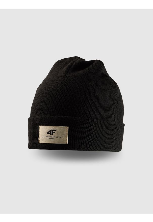 4f - 4F Czapka zimowa uniseks - czarna Uniwersalny. Kolor: czarny. Materiał: poliester, materiał. Sezon: zima. Styl: klasyczny, sportowy