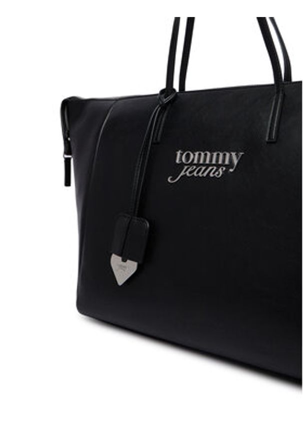 Tommy Jeans Torebka Tjw Bold Tote AW0AW18786 Czarny. Kolor: czarny. Materiał: skórzane