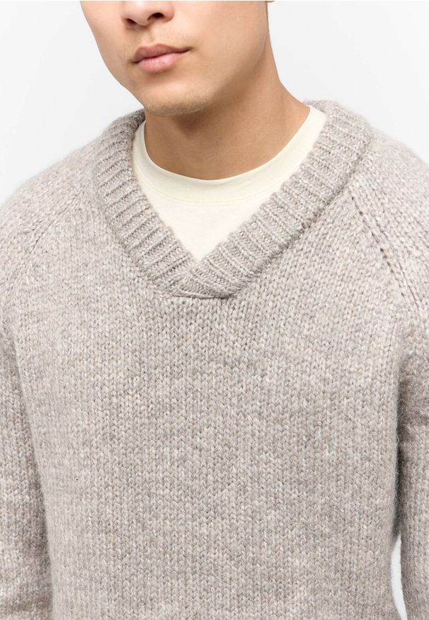 Mustang - Męskie sweter MUSTANG Edmonds Mid Grey Mélange 1015481 4140