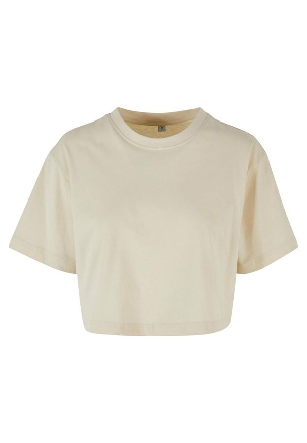 BUILD YOUR BRAND - Oversized Crop Top Dla Pań I Panów. Kolor: beżowy