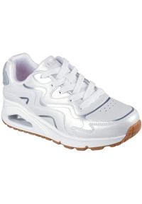 skechers - Adidasy Skechers Uno Gen1-wavy Shimmer, Dzieci. Okazja: na uczelnię. Kolor: biały. Materiał: syntetyk, materiał. Model: Skechers Sport. Sport: joga i pilates