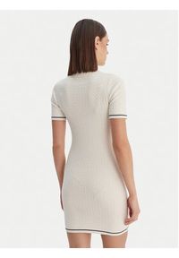 Calvin Klein Sukienka codzienna Microcable LV047F323G Beżowy Slim Fit. Okazja: na co dzień. Kolor: beżowy. Materiał: bawełna. Typ sukienki: proste. Styl: casual #4