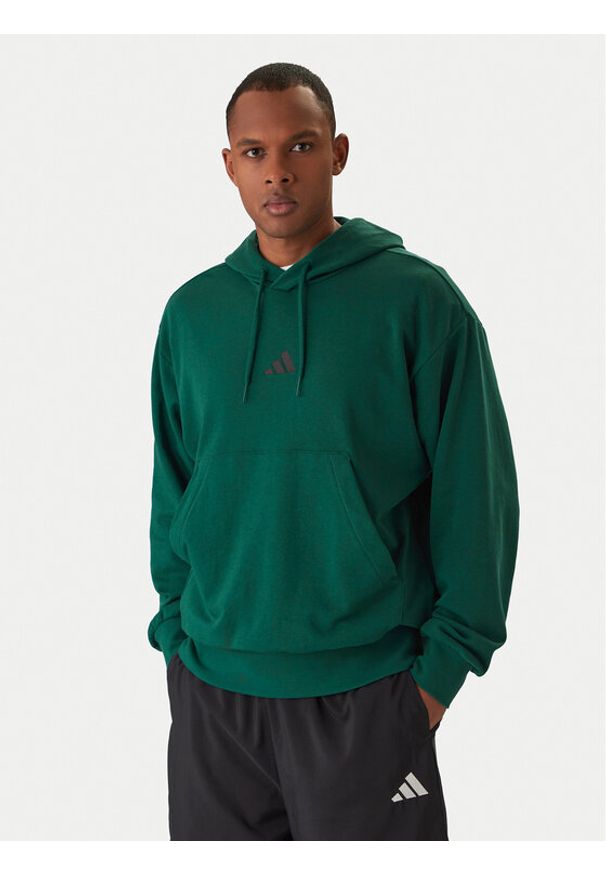 Adidas - adidas Bluza Essentials Feel Cozy JE3841 Zielony Regular Fit. Kolor: zielony. Materiał: bawełna