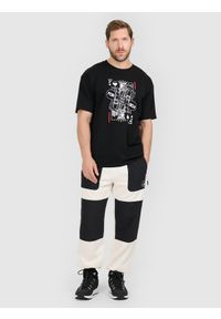 4f - 4F T-shirt loose z nadrukiem męski - czarny M. Okazja: na co dzień. Kolor: czarny. Materiał: dzianina, bawełna, materiał. Wzór: nadruk. Styl: casual #2