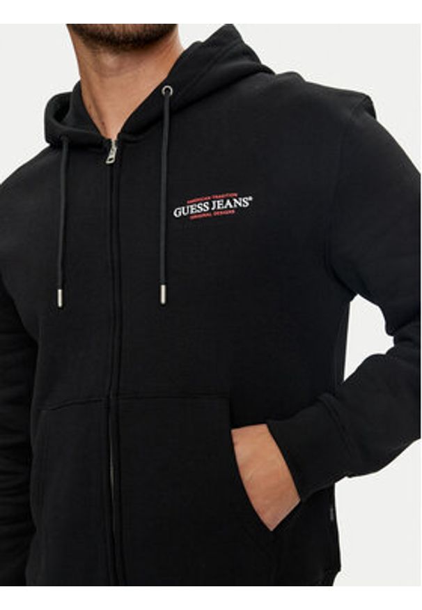Guess Jeans Bluza M4YQ27 K9V31 Czarny Classic Fit. Kolor: czarny. Materiał: bawełna