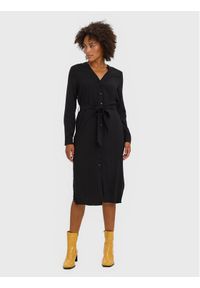 Vero Moda Sukienka koszulowa Vica 10269173 Czarny Regular Fit. Kolor: czarny. Materiał: wiskoza. Typ sukienki: koszulowe #1