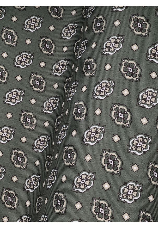 Pako Lorente - PAKO LORENTE – Zielona poszetka męska we wzory. Kolor: zielony. Materiał: poliester