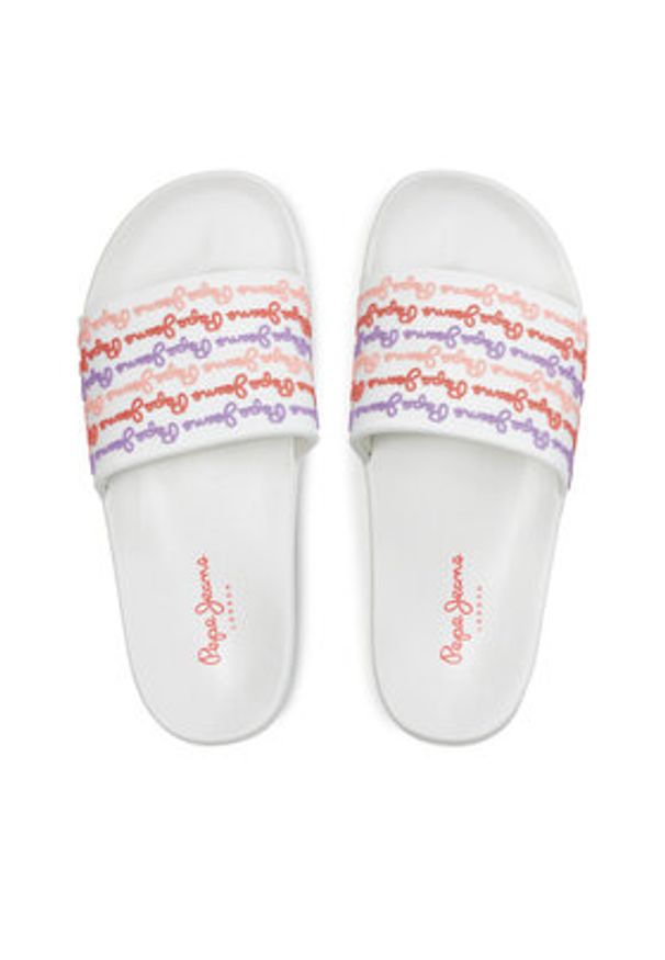 Pepe Jeans Klapki Slider Set W PLS70145 Biały. Kolor: biały. Materiał: syntetyk