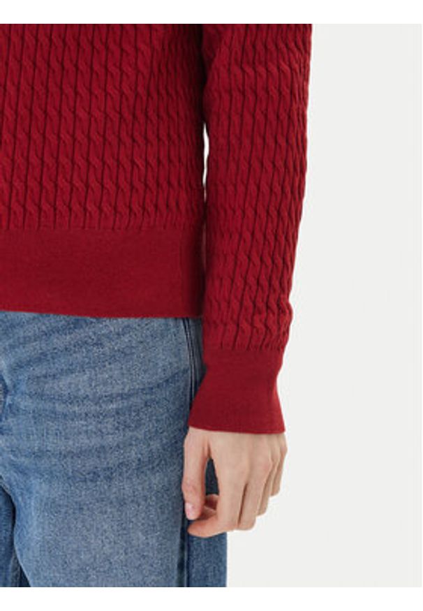 TOMMY HILFIGER - Tommy Hilfiger Sweter Fine WW0WW44993 Czerwony Regular Fit. Kolor: czerwony. Materiał: bawełna