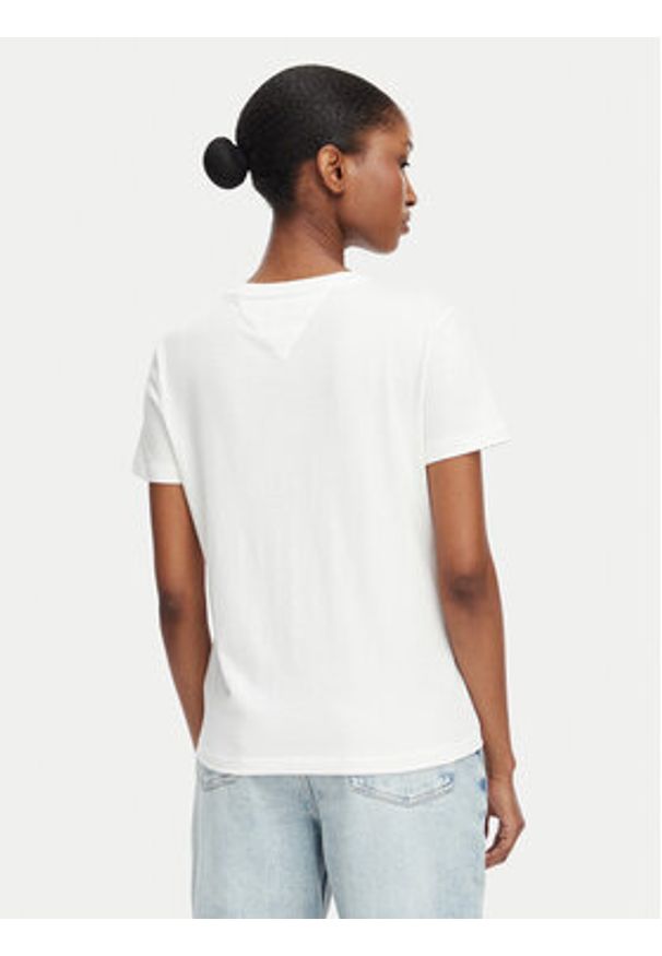 Tommy Jeans T-Shirt Linear Ss Tee DW0DW22789 Kremowy Regular Fit. Kolor: kremowy. Materiał: bawełna