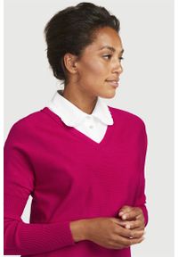 Cellbes - Dzianinowy sweter. Typ kołnierza: dekolt w serek. Kolor: różowy. Materiał: dzianina