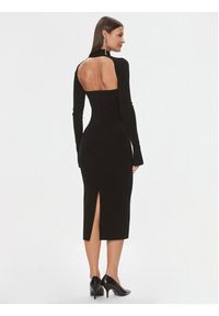 Patrizia Pepe Sukienka dzianinowa 2A2612/K002-K103 Czarny Slim Fit. Kolor: czarny. Materiał: lyocell