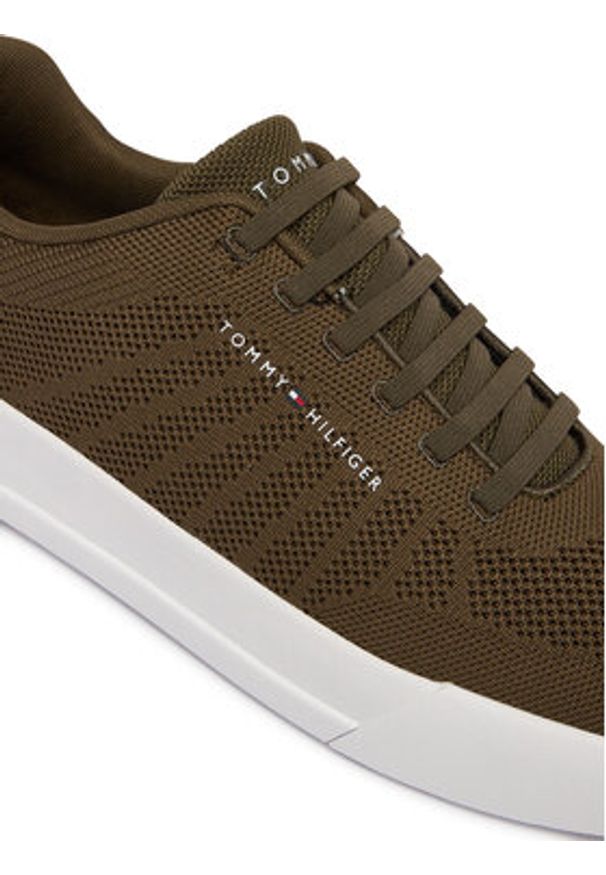 TOMMY HILFIGER - Tommy Hilfiger Sneakersy Th Court Knit FM0FM05823 Zielony. Kolor: zielony. Materiał: materiał