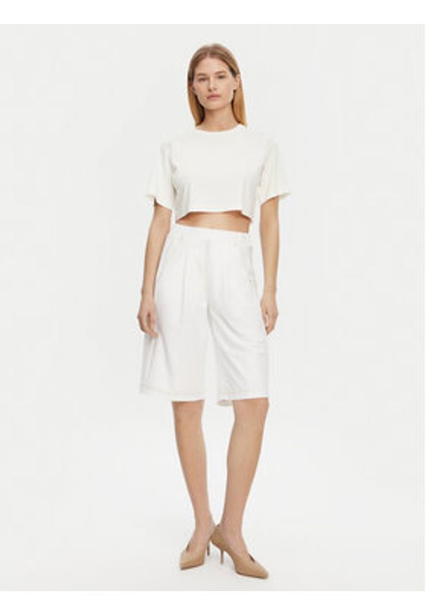 Max Mara T-Shirt 2516941098650 Écru Regular Fit. Materiał: bawełna
