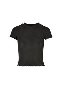 Damska krótka koszulka w prążki Urban Classics GT. Kolor: czarny. Długość: krótkie. Wzór: prążki #1