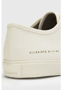 AllSaints tenisówki skórzane THEO męskie kolor beżowy MZ044Z. Nosek buta: okrągły. Zapięcie: sznurówki. Kolor: beżowy. Materiał: skóra. Styl: klasyczny #4