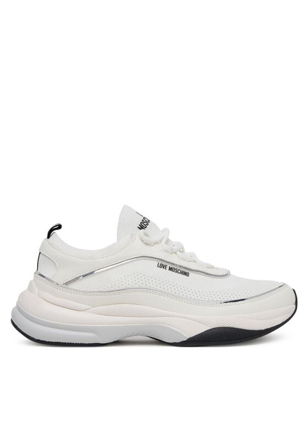 Love Moschino - LOVE MOSCHINO Sneakersy JA15475G0MIY210A Biały. Kolor: biały. Materiał: skóra