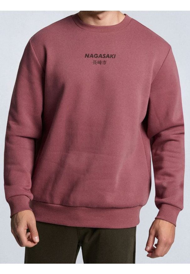 Sinsay - Bluza crewneck z napisem - fioletowy. Kolor: fioletowy. Wzór: napisy
