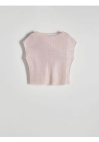 Reserved - Dzianinowa bluzka - pastelowy róż. Kolor: różowy. Materiał: dzianina. Wzór: gładki