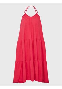 Superdry Sukienka codzienna Vintage W8011100A Różowy Relaxed Fit. Okazja: na co dzień. Kolor: różowy. Materiał: bawełna, len. Typ sukienki: proste. Styl: vintage, casual #1