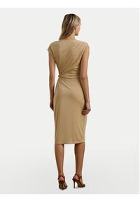 Lauren Ralph Lauren - LAUREN RALPH LAUREN Sukienka codzienna 250964076001 Beżowy Slim Fit. Okazja: na co dzień. Kolor: beżowy. Materiał: syntetyk. Typ sukienki: proste. Styl: casual