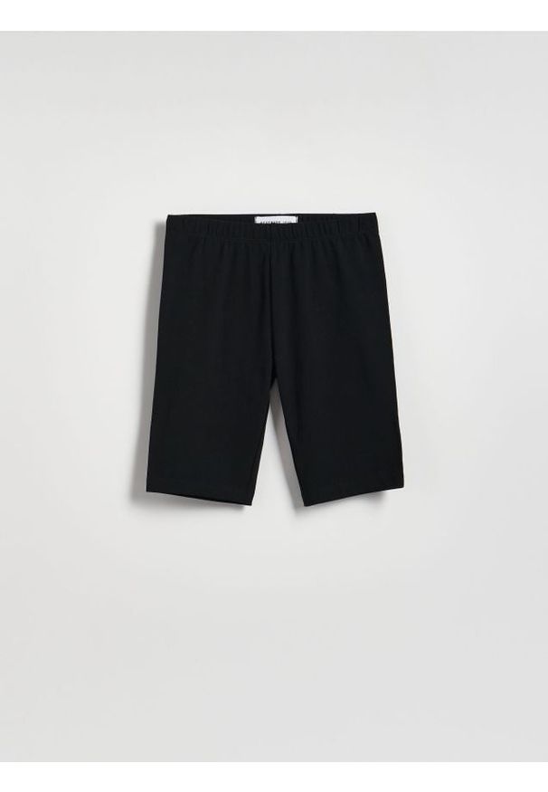 Reserved - Bawełniane szorty kolarki - czarny. Kolor: czarny. Materiał: bawełna