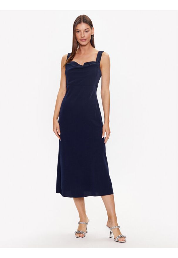 DKNY Sukienka koktajlowa Cowl Neck Sleeveless DD3C3620 Granatowy Regular Fit. Kolor: niebieski. Materiał: syntetyk. Styl: wizytowy