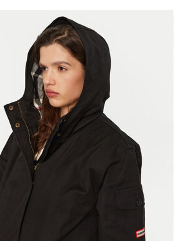 Hunter Parka Hanley HARW0015242 Czarny Regular Fit. Kolor: czarny. Materiał: bawełna