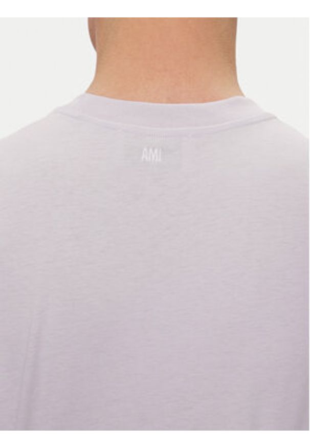 AMI PARIS - AMI Paris T-Shirt HTS060.724 Fioletowy Regular Fit. Kolor: fioletowy. Materiał: bawełna