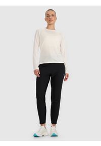 4f - 4F Longsleeve do biegania w terenie szybkoschnący damski - biały M. Kolor: biały. Materiał: tkanina, włókno, materiał. Długość rękawa: długi rękaw. Długość: długie