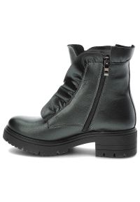 Zielone Botki Armodo Eleganckie Buty Damskie. Kolor: zielony. Materiał: skóra. Szerokość cholewki: normalna. Styl: elegancki #4