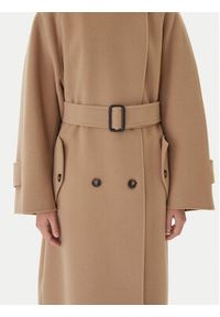 Weekend Max Mara Płaszcz wełniany Cadine 2525016022 Beżowy Regular Fit. Kolor: beżowy. Materiał: wełna #6